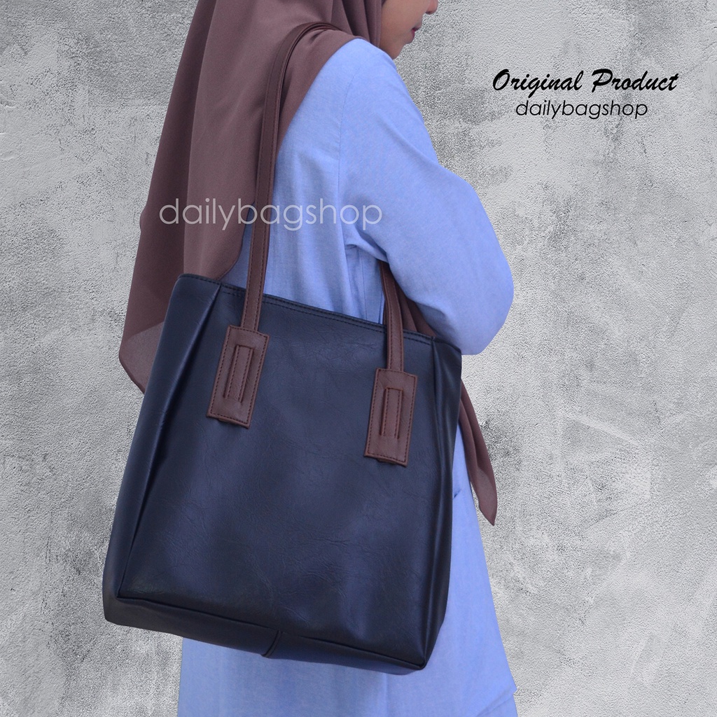 Tas Tote Bag Ootd Wanita Remaja Kekinian Kulit Sintetis Semi Glossy Daily Aika Untuk Kerja Kuliah Tas Bahu Shoulder Bag Lokal Import Terbaru