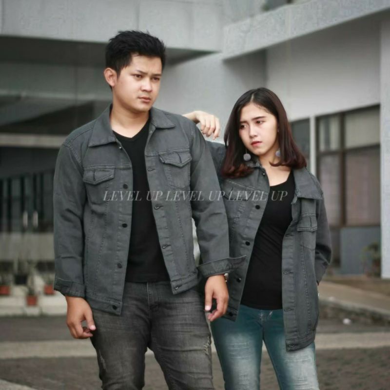 JAKET JEANS COUPLE/ JAKET JEANS LOVE COUPLE LEVEL UP