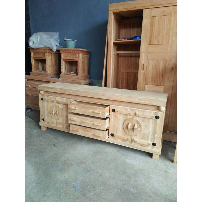 READY STOK BUFFET TV BUFET KOBOY BUFET ANTIK KAYU JATI JEPARA