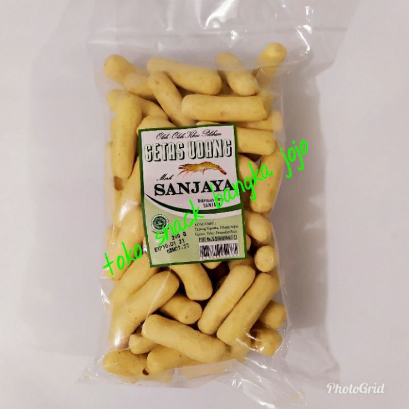 

Getas Udang merk Sanjaya khas Bangka 200 gram oleh oleh makanan kerupuk cemilan amplang khas bangka