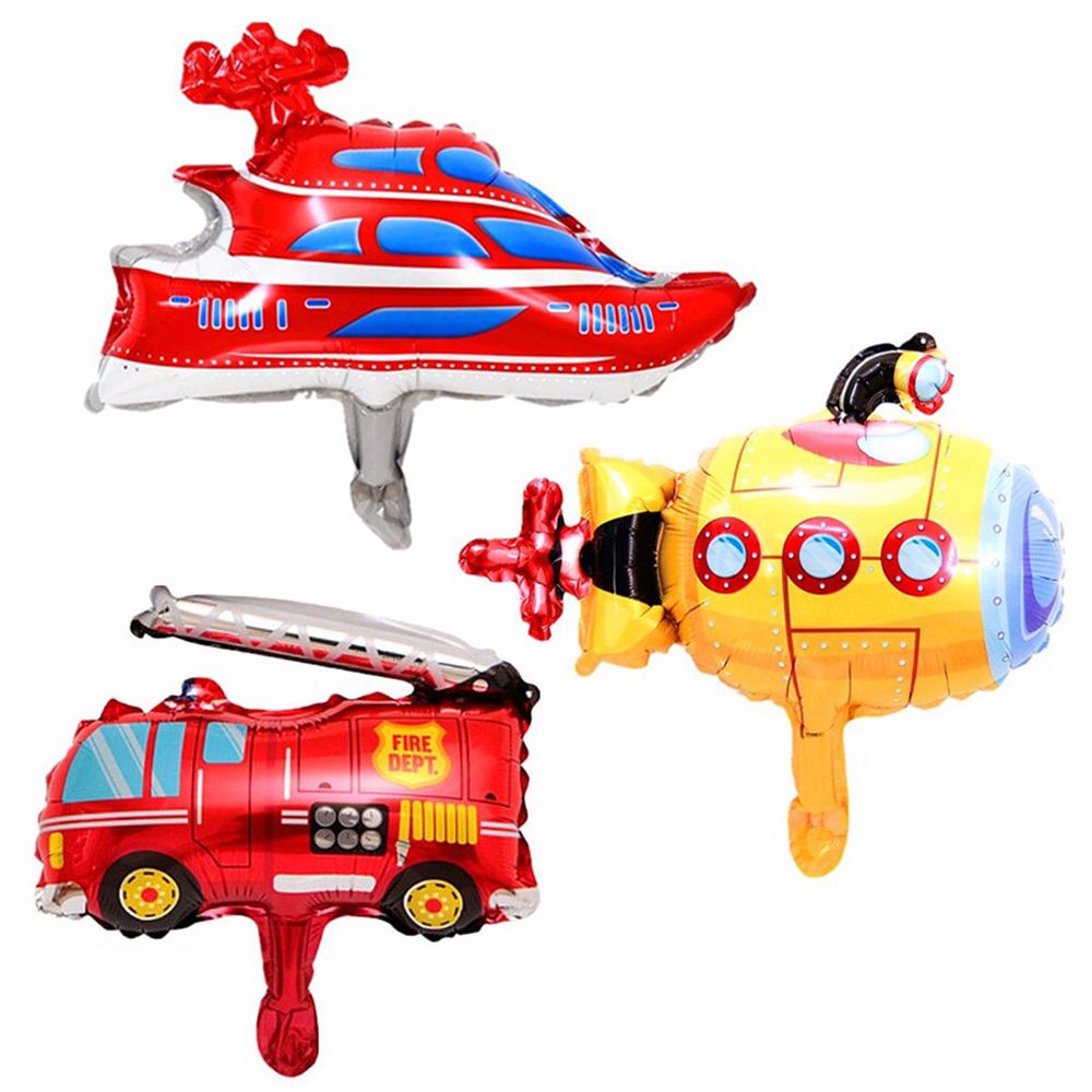 Needway  Children Aluminum Foil Balloon Mini Transportations Inflatable Toys Car Balloon Toy Kid Gifts Astronaut Birthday Party Decoration Submarine Cartoon Tank UFO Airplane