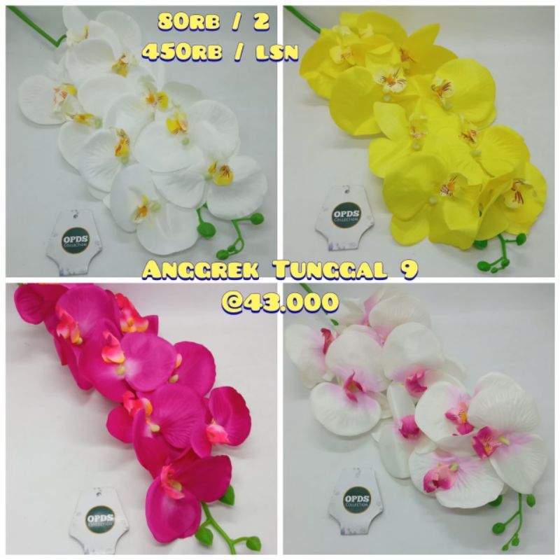 Bunga Anggrek Artificial Bunga Mystyle Bunga Plastik Anggrek Bulan Tunggal 9 Artificial flower
