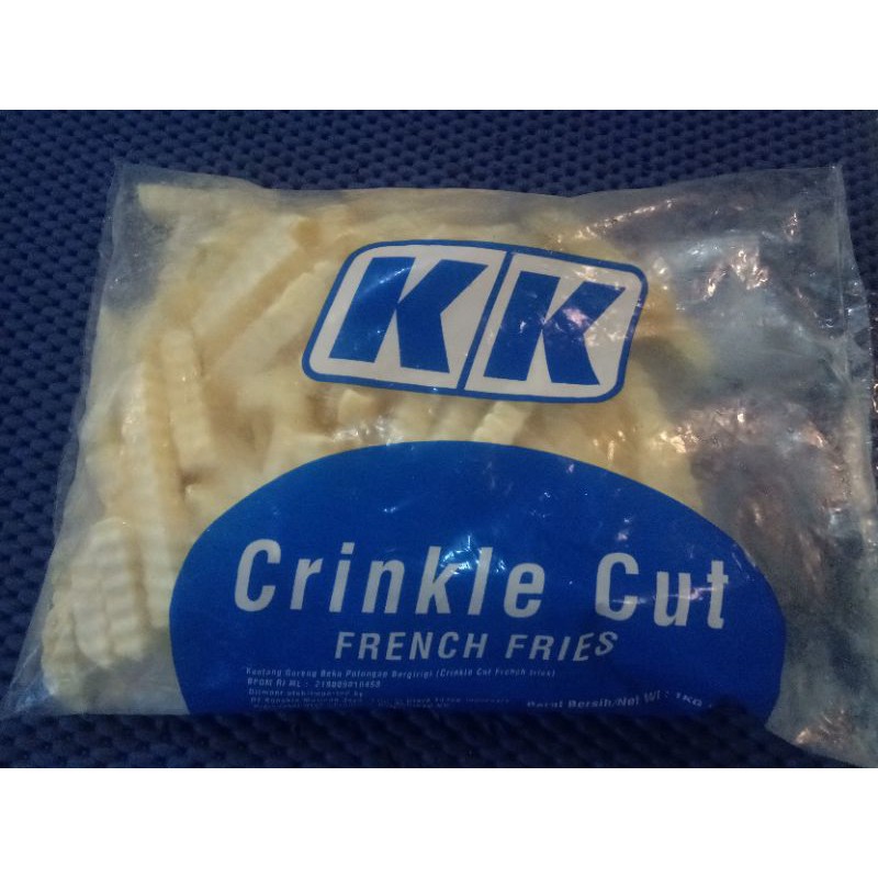 kk kentang crinkle cut french fries 1kg enak dan halal