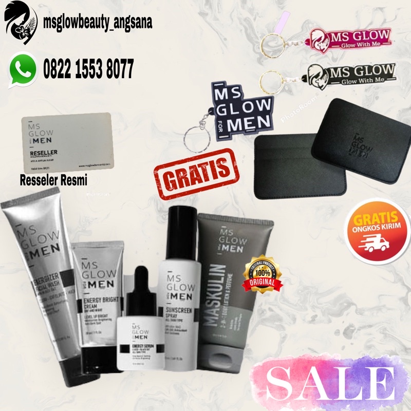 MsGlowMen_(Free Hadiah) Free Gift Facial wash Ms men Sabun Wajah Ms men Serum Ms men Cream Ms men ma