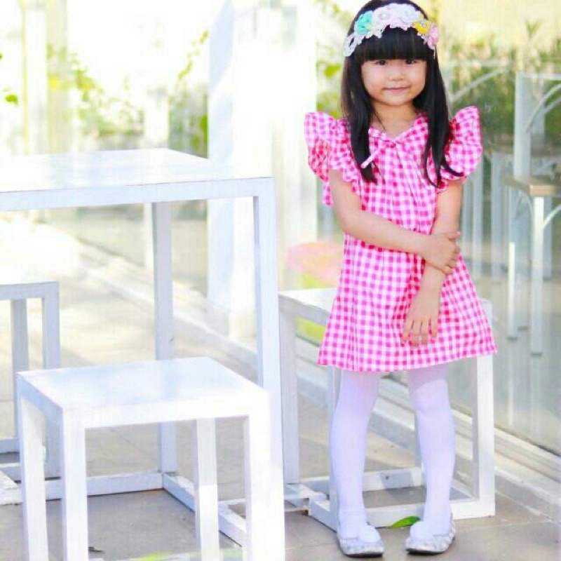 Dress sabrina pretty ruffle anak perempuan bisa jadi atasan ya bun 2-5 tahun nablfashion