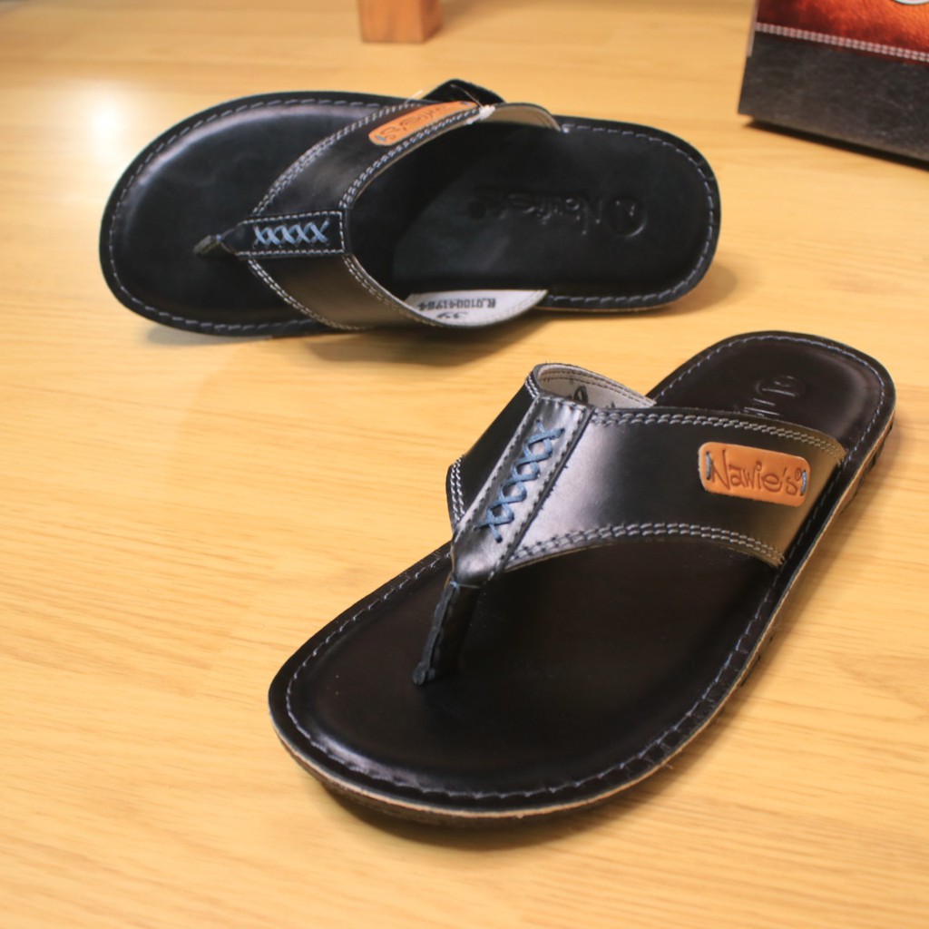 Sandal Slide JAGUAR Sendal Selop japit Kuat bahan Kulit sapi Asli genuine leather Pria Cowok