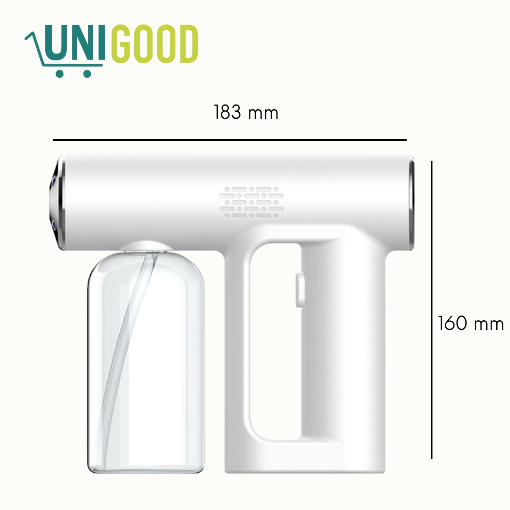 UNIGOOD - Semprotan Alkohol Disinfektan Portable Nano Spray Gun UV Blue Light Wireless Fogging Gun