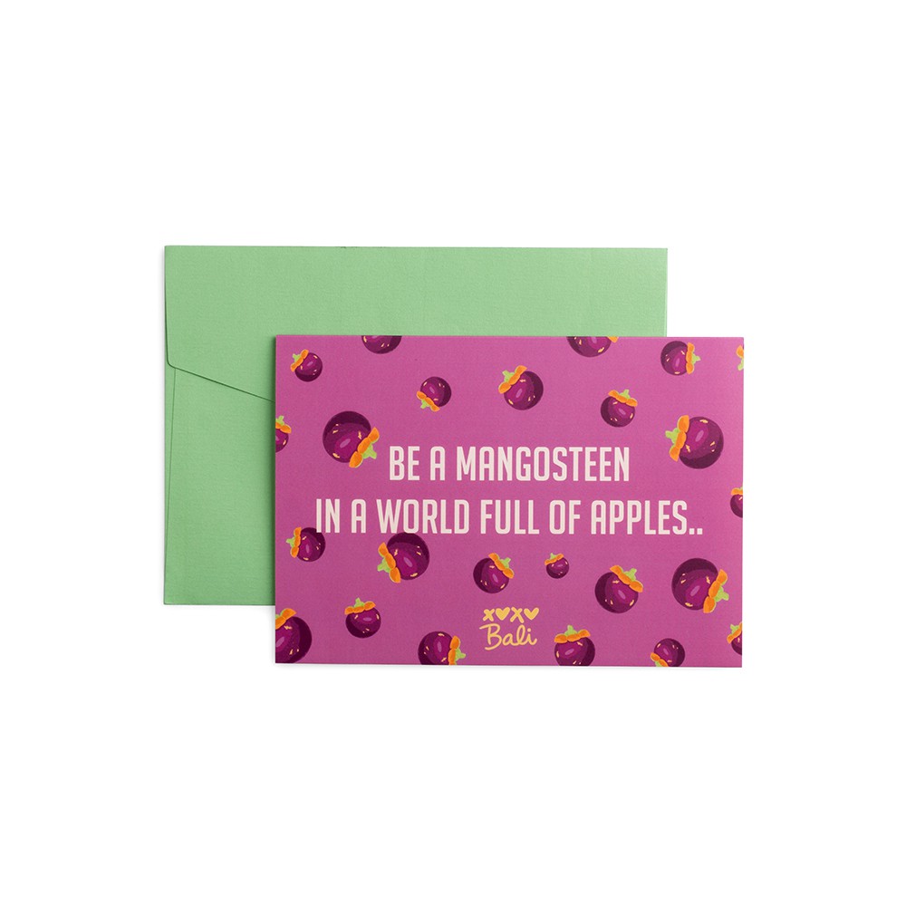 XOXO Bali - Mangosteen Greeting Card | Kartu Ucapan Motif Buah Manggis