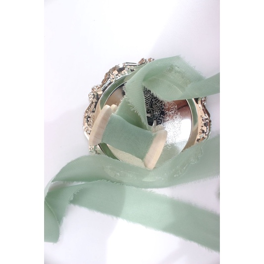 

Chiffon ribbon in Mint Green / silk ribbon