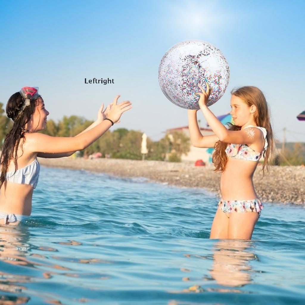 [ Colorful Transparent PVC Sequin Beach Ball Toy For Photo Props Swimming Pools Playing Fun Tools ]