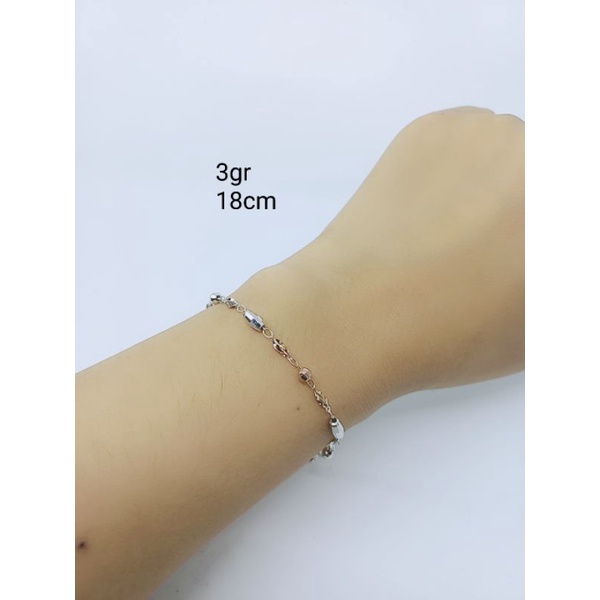 gelang bijiluna variasi + kombi warna + 2bel /gelang perak asli silver 925 lapis emas/gelang fashion