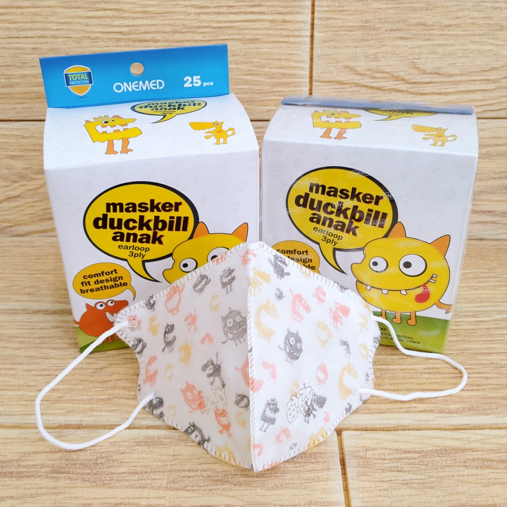 Masker Duckbill Anak OneMed isi 25 / Earloop Kids / Masker Anak OneMed