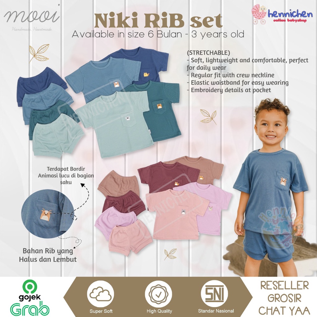 PROMO 7.7 PROMO BAJU LEBARAN MURAH MOOI NIKI RIB SET SETELAN BAJU ANAK UNISEX 6 BULAN - 3 TAHUN