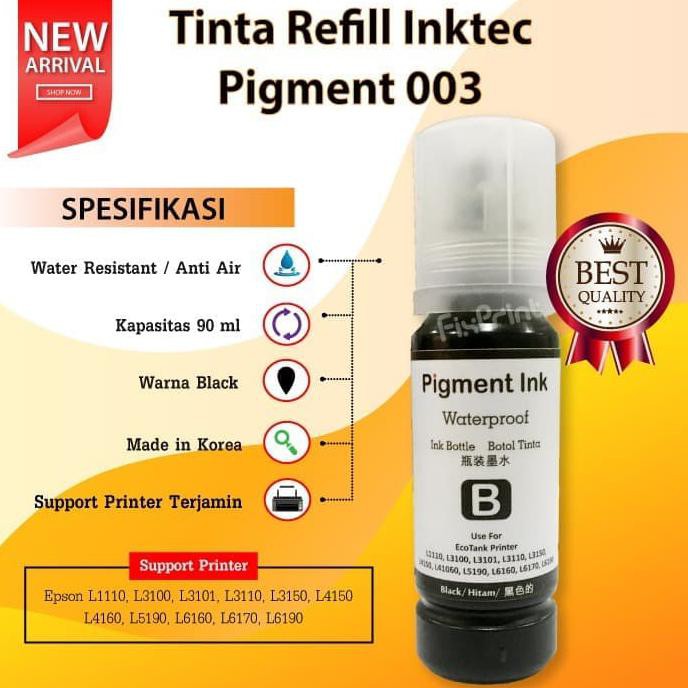 TINTA EPSON PIGMENT L1110 L3100 L3110 REFILL PIGMEN 1110 L3110 L3150 - HITAM | ORIGINAL