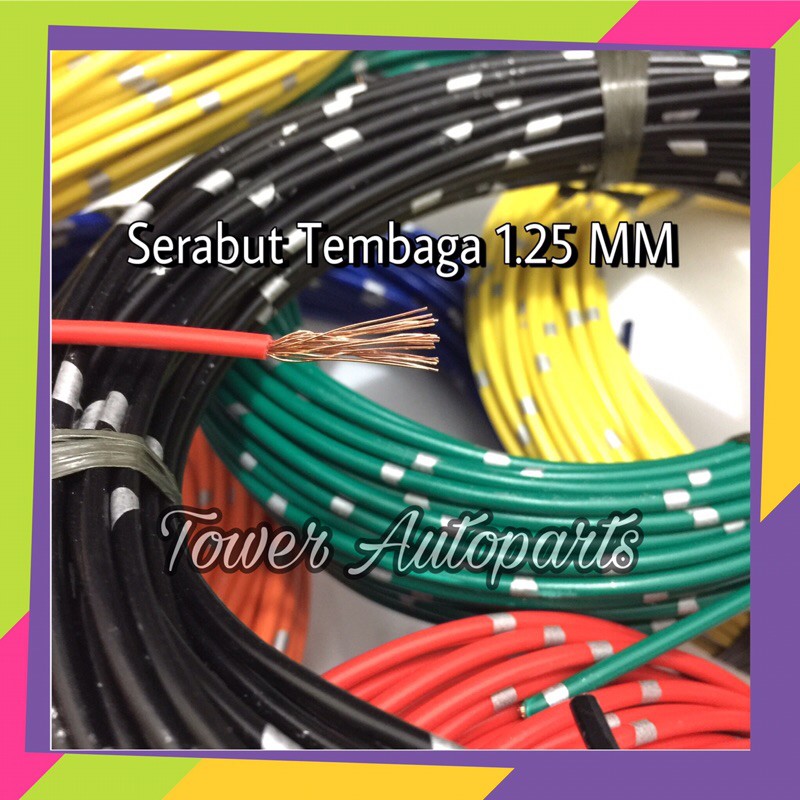 Kabel Bintik Jepang 1.25 MM / Kabel Body Lampu Mobil Motor Serabut Standart Astra 1.25 MM