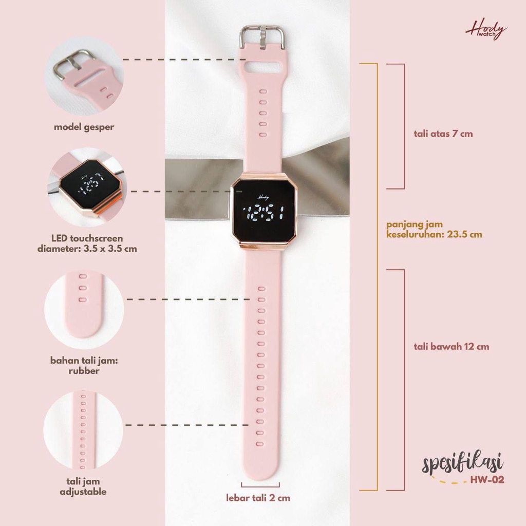 HW-02 LED WATCH MAGNETIC BUCKLE WATCH / JAM TANGAN HODY HW 02