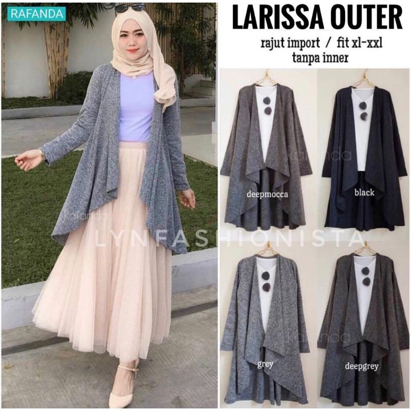 LYNFASHIONISTA-KARDIGAN WANITA MUSLIM RAJUT LAYER PREMIUM/LARISSA