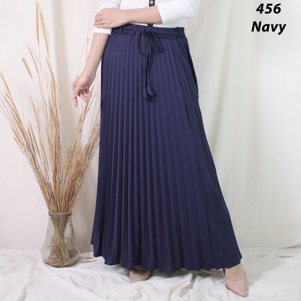 ROK PLISKET MURAH 456 LUVALINE PRISKET PANJANG PITA PLEATED SKIRT FLARE SKIRT MAYUNG FLOWY REMPEL