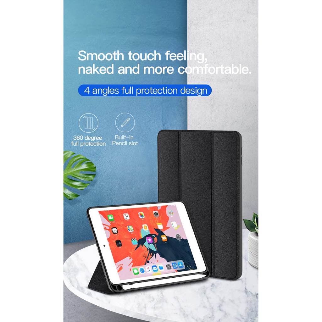 Leather case TOTU iPad 9.7 inch ( iPad 6 / 5 / air 2 / air 1 / pro 9.7) ada tempat stylus TOTU