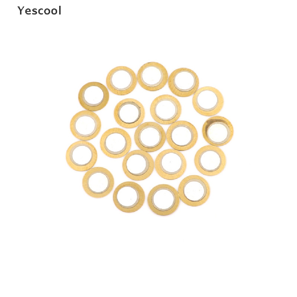 Yescool 20PCS Disk Drum Trigger Sensor Trigger Piezo Elements 20mm 6.5KHZ Bahan Tembaga