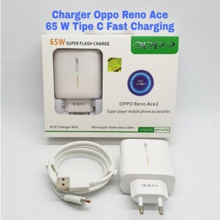 Charger OPPO Reno Ace 65W Type C Fast Charging Original 100% Super Fast Charging