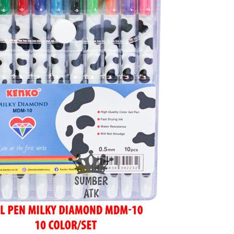 

☉ GEL PEN MILKY DIAMOND MDM-10 10 color 1 Set ♀