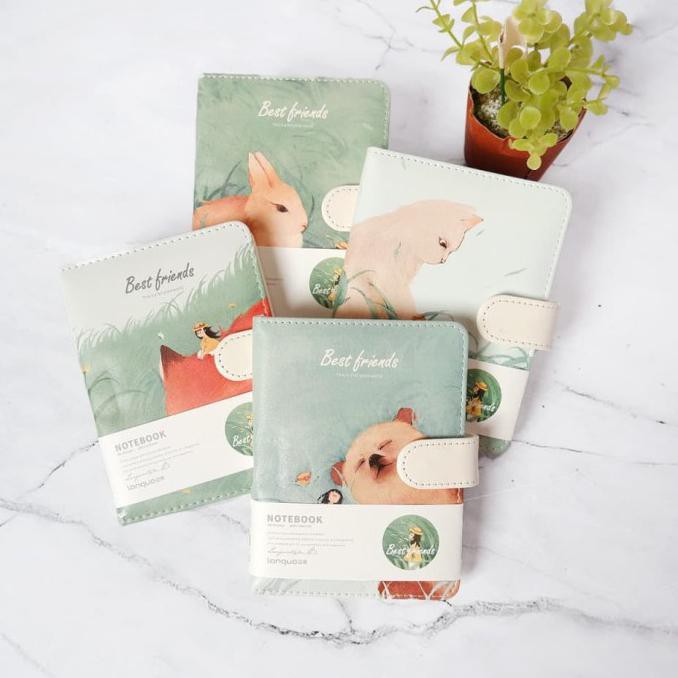 

[[BISA COD]] Best Friends Animal Leather Weekly Planner A6 - Bear