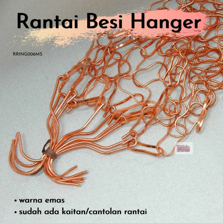 Hanger Rantai  Besi Warna Emas Atau Putih Display 