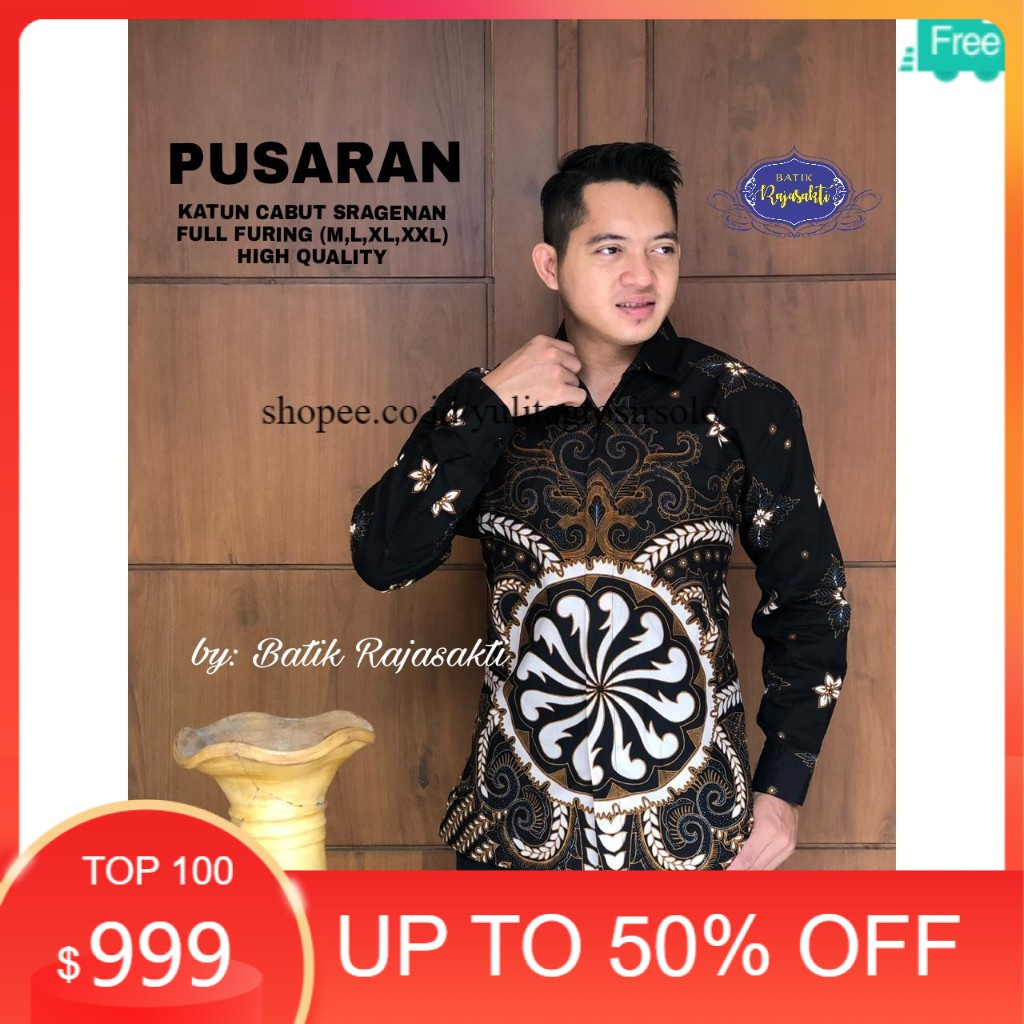 Kemeja Batik Pria Lengan Panjang Full Furing Jumbo Big Size Baturaden Slim Fit S M L XL XXL XXXXL