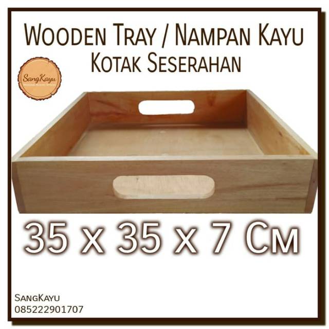 Nampan kayu 35x35x7 Kotak sesarahan wooden tray kotak hantaran kayu