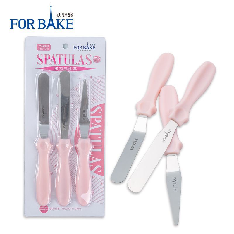 Forbake 3pcs stainless cake mouse spatula / spatula skraper kue