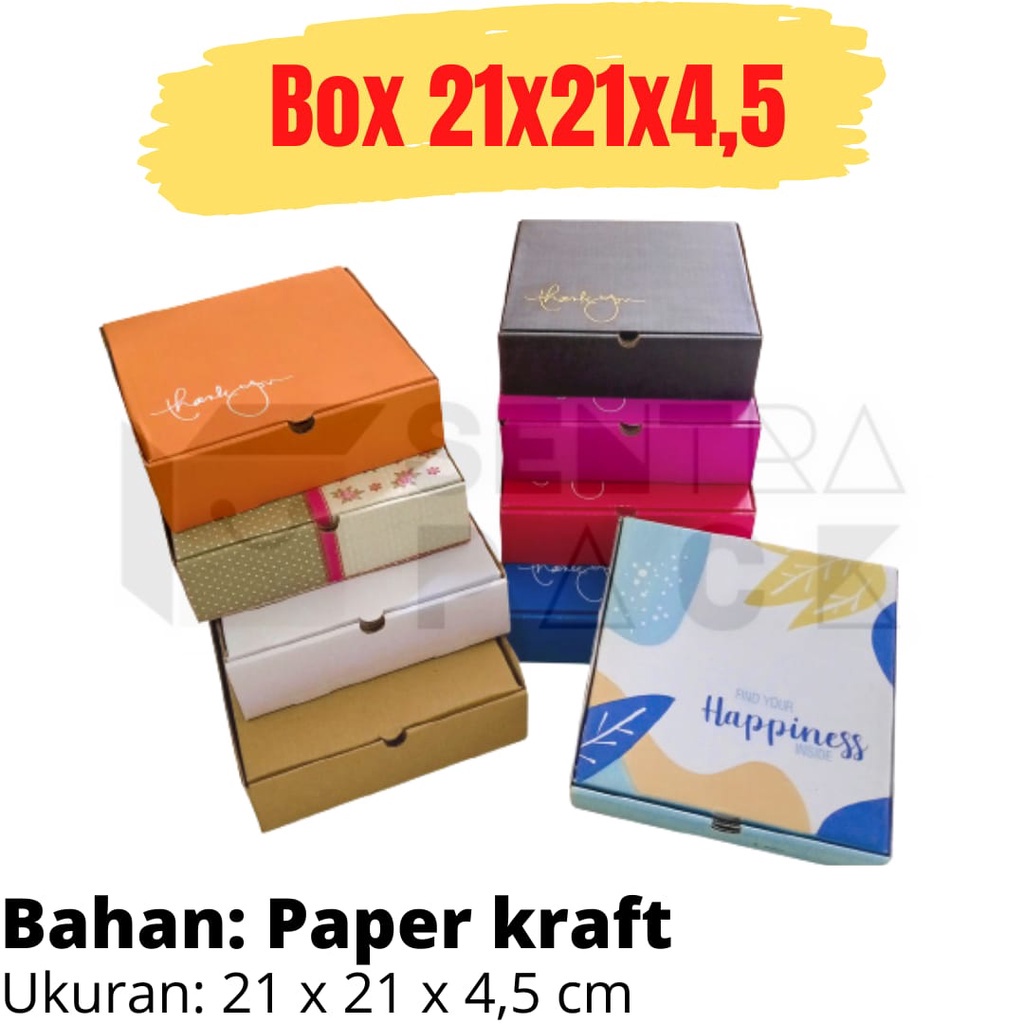 

Box 21x21x4,5cm LS pizza karton polos kardus hampers brownies ied Mubarak