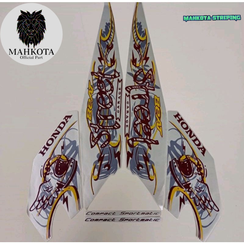 Striping Stiker Polet Sepeda Motor List honda beat fi sporty 2021 2022 street silver m stiker list m