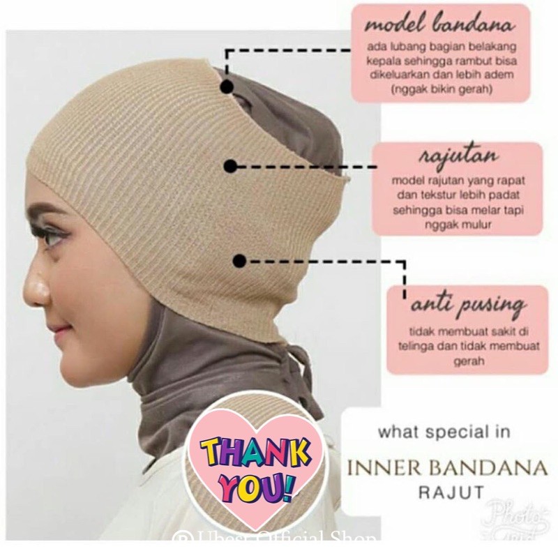 Ciput Bandana Rajut Premium / Bandana Rajut / inner Rajut Bando / Bandana Rajut / Ciput Bandana -mw