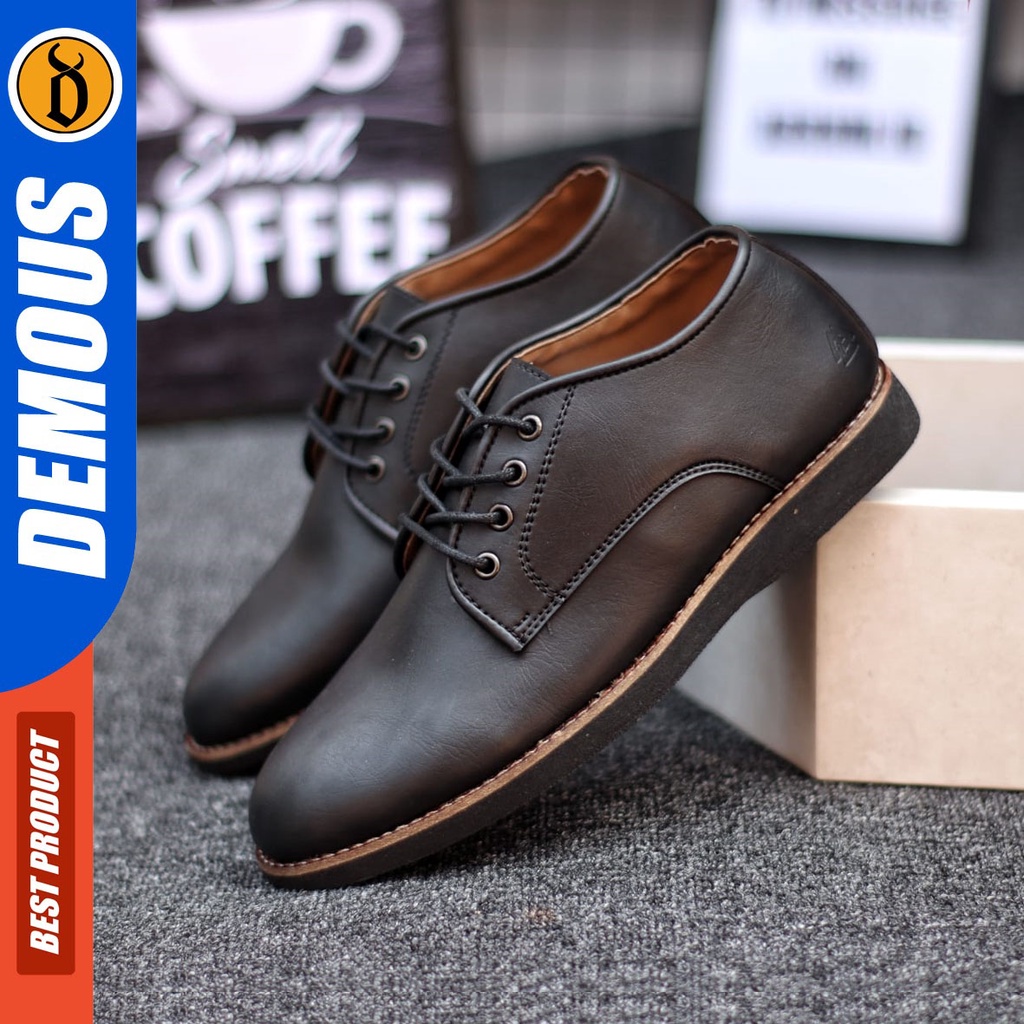 DEMOUS Sagi - Sepatu Formal Pantofel Kerja Pria Tali Kulit Pu