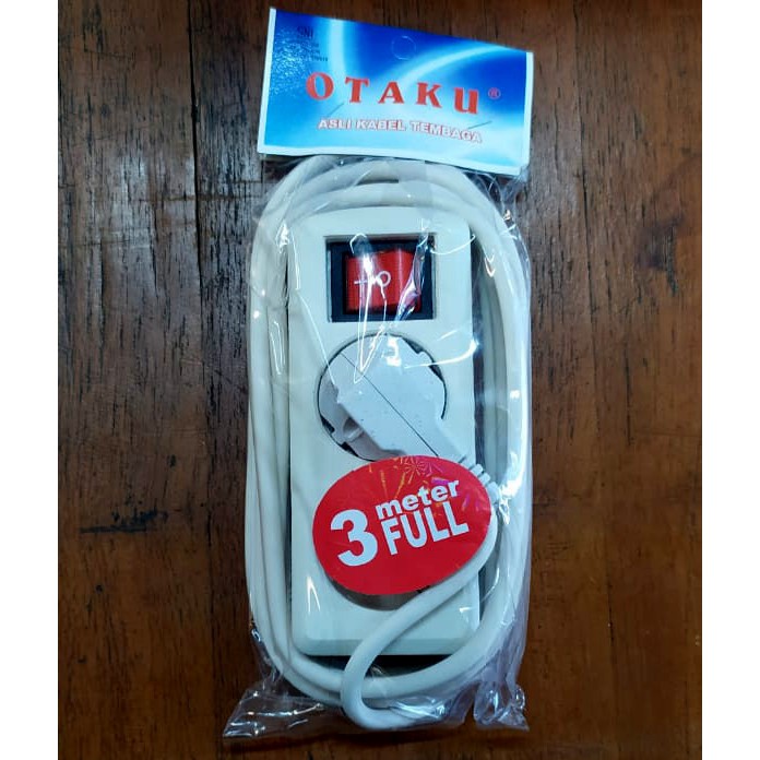 Kabel Olor / Stop Kontak 2 Lubang + Saklar Lampu dengan Kabel 3 meter