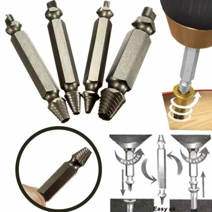 Alat Pembuka Baut Rusak / Screw Extractor Broken Stripped Screw Remove ADN.in