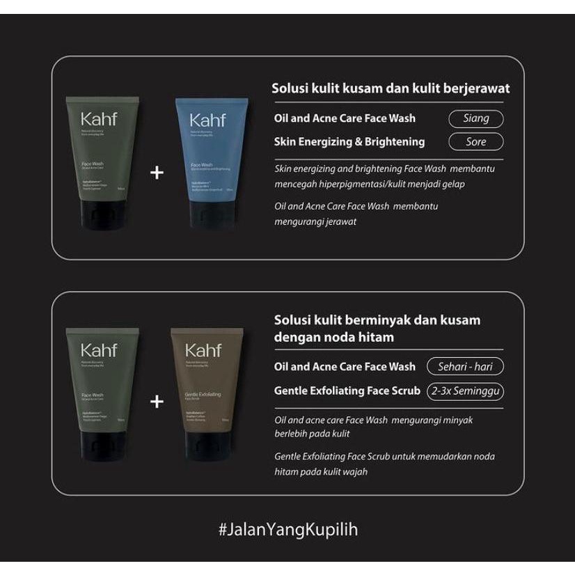 Kahf Face Wash Gentle Exfoliating Face Scrub 100 ml / Sabun Pria / Perawatan Wajah / Pembersih Wajah / KAHF GENTLE EXFOLIATING FACE SCRUB - EKSFOLIASI WAJAH MERATAKAN TEKSTUR KULIT / KAHF Facial Wash 100ml / Skin Energizing and Brightening / Oil and Acne