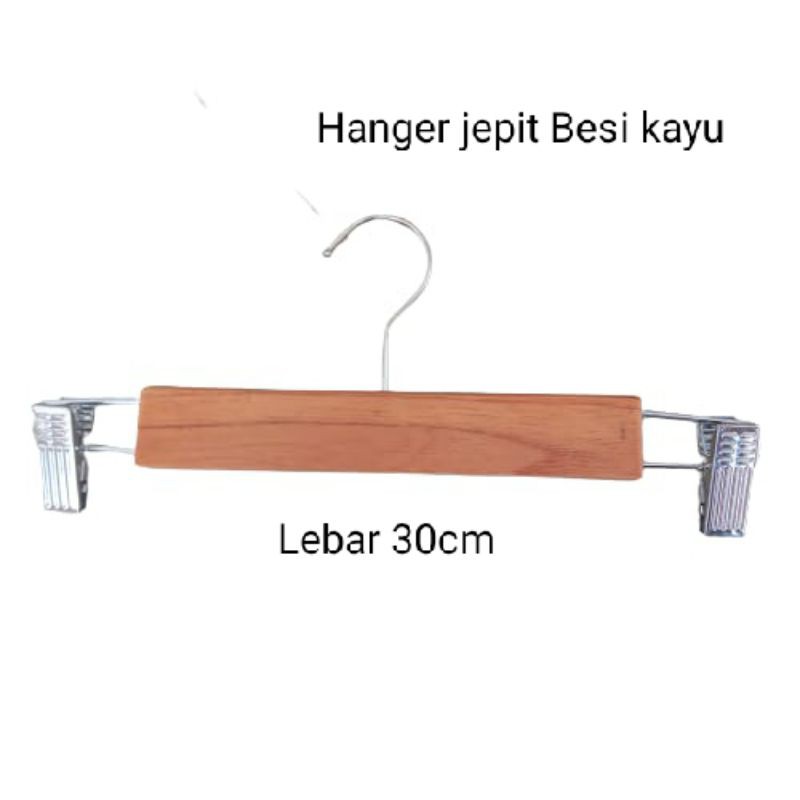 GANTUNGAN JEPIT CELANA 262 KAYU NATURAL JEPIT BESI JUAL PER 1PCS