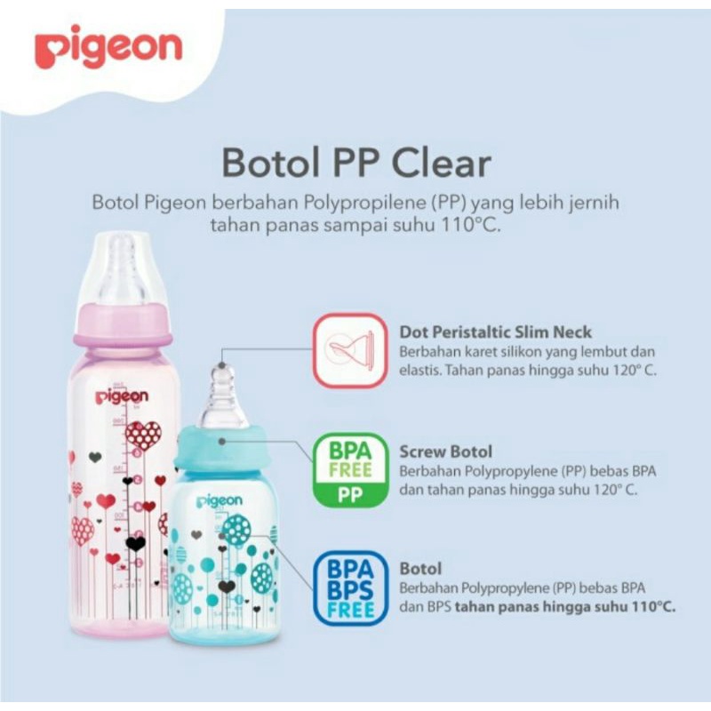 PIGEON Botol Susu PP Clear RP 240ml Standard Neck baby bottle Botol Dot Feeding Bottle