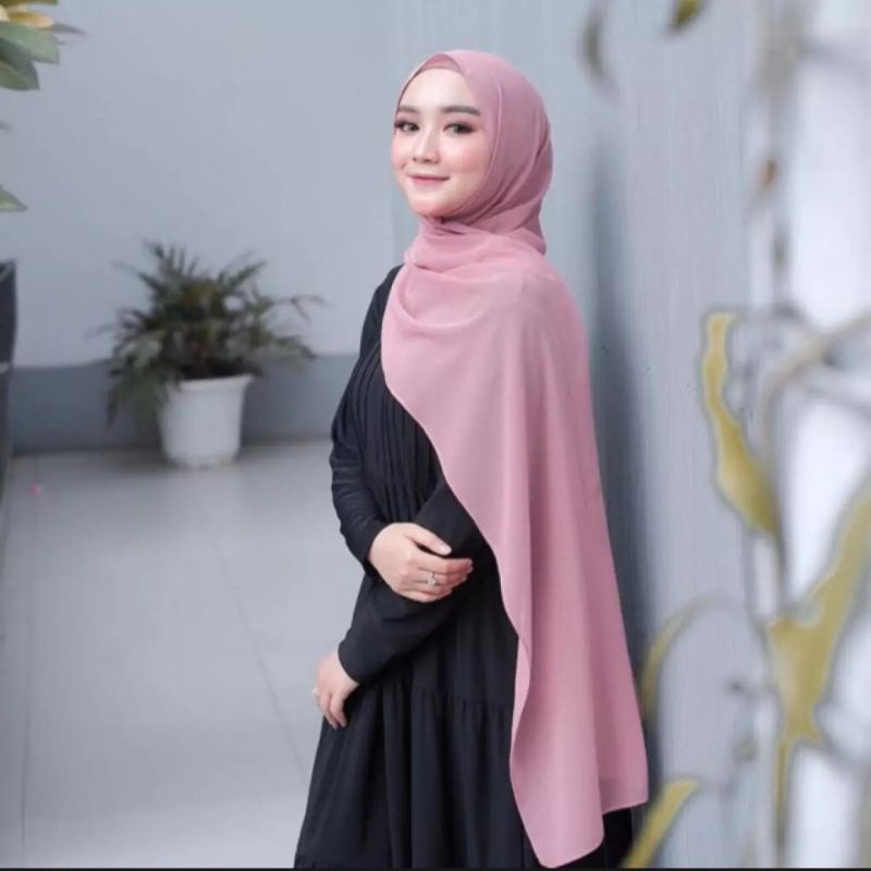 Pashmina JUMBO 200 X 75 Syari JAHIT TEPI by Saila Scarf-1
