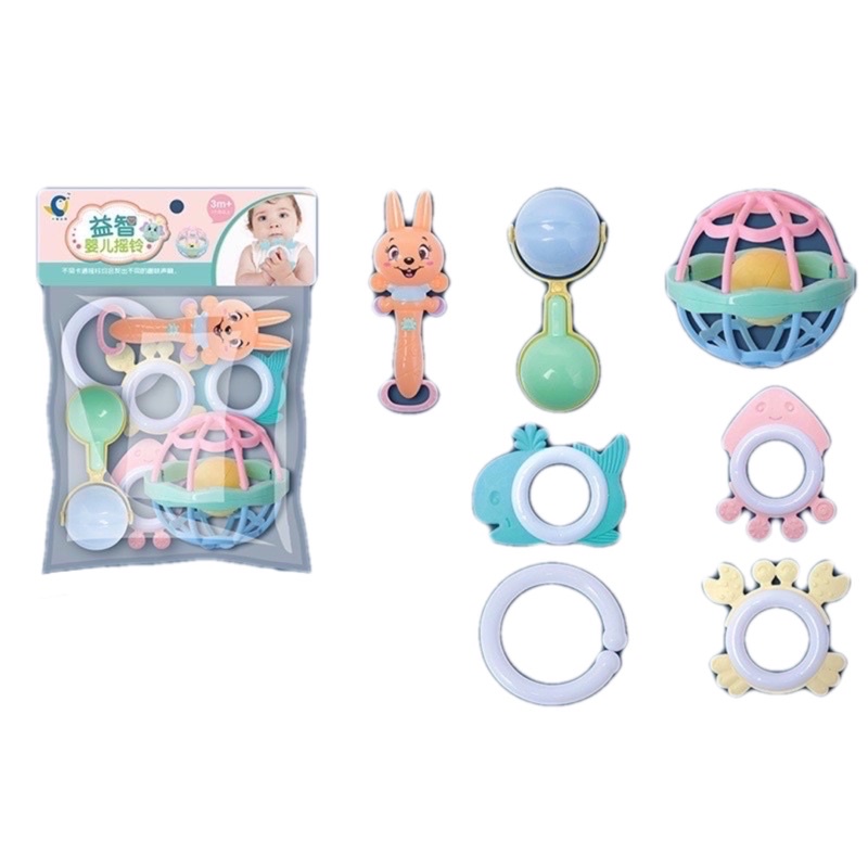 Mainan Bayi play set / Mainan baby / Kerincingan/ Musical baby rattle set