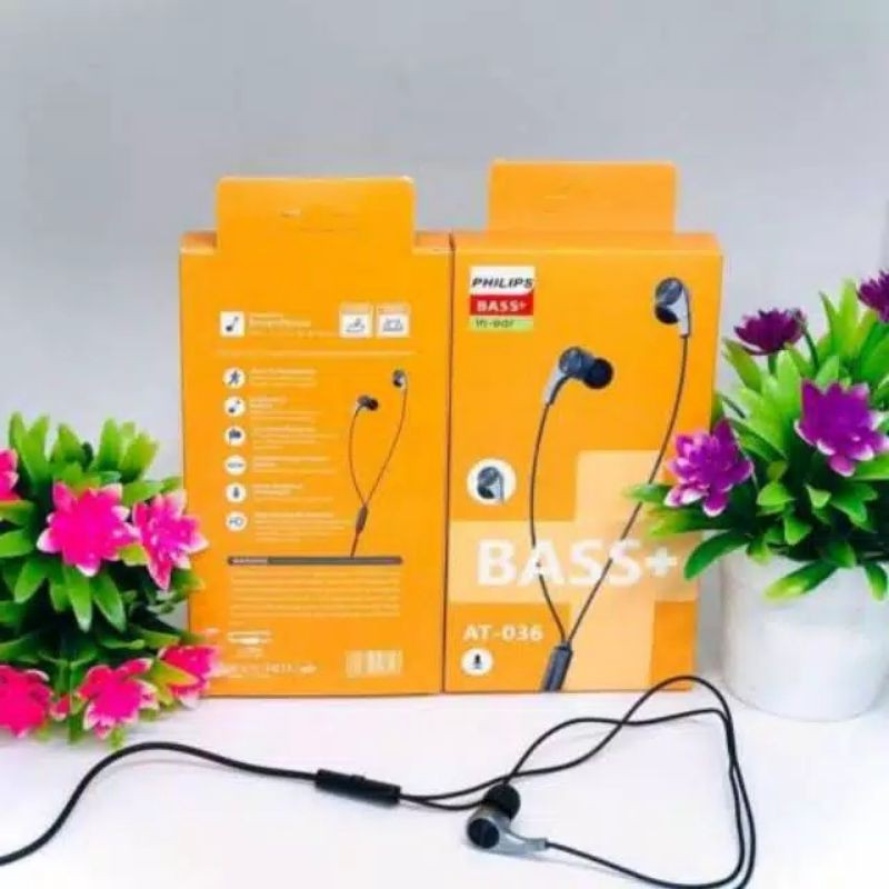 HANDSFREE PHILIPS AT-036 MEGA BASS EARPHONE PHILIPS AT036 MEGABASS HEADSET PHILIPS MEGA BASS AT-036