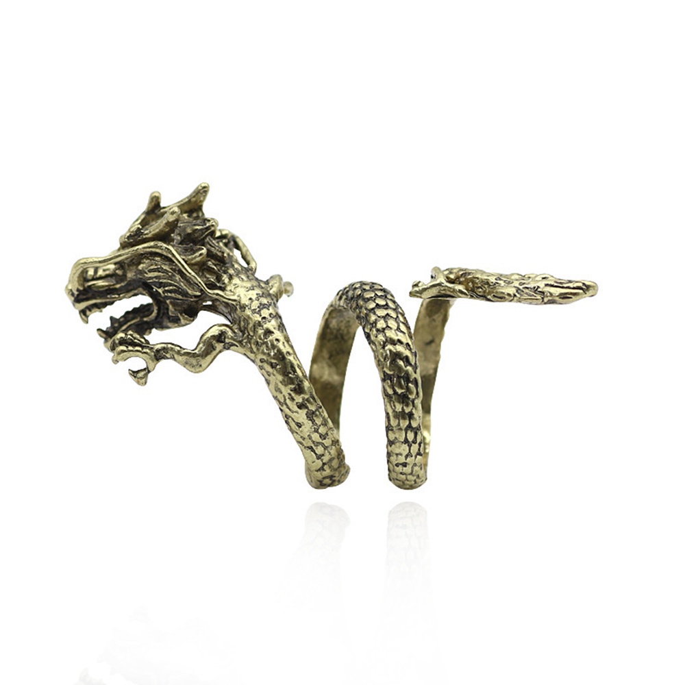 aaoottuuoo5.id Cod   Personality Ancient Dragon Shapes Ring Opening Adjustable Ring Gothic Jewelry Unisex Gifts