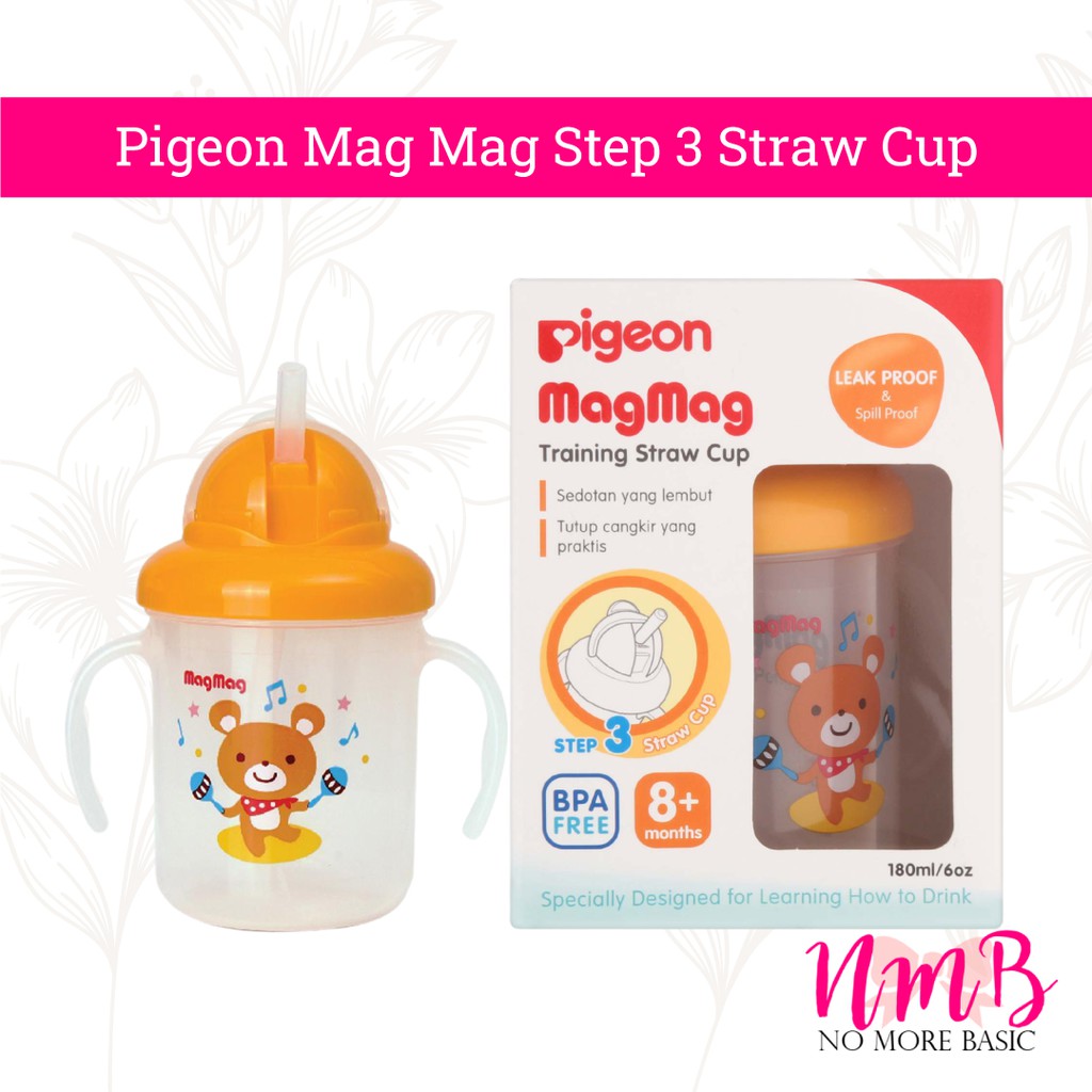 Pigeon Magmag Mag Mag Step 3 Straw Cup Botol Minum Anak dengan Sedotan