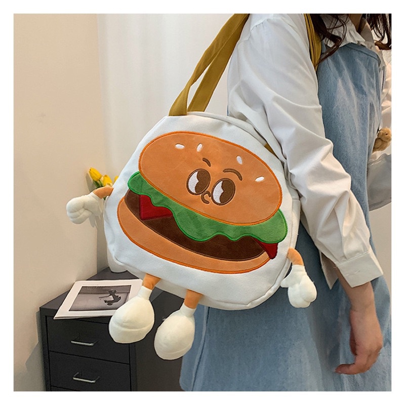 Tas Tote bag Burger Hamburger TL018 kanvas fashion