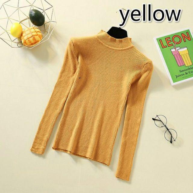 Atasan rajut knitt turtelnek pjg-Yelow