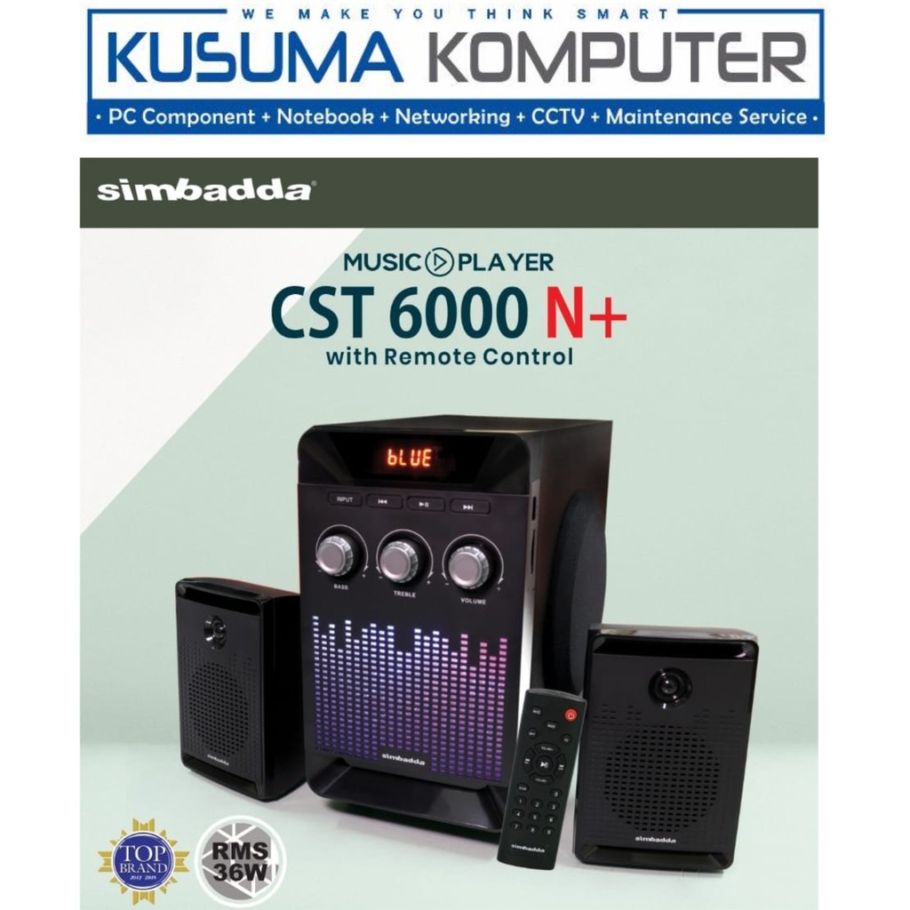 Speaker Simbadda CST 6000N+ Remote , RGB Led Display Bluetooth, SD Card, USB, Radio