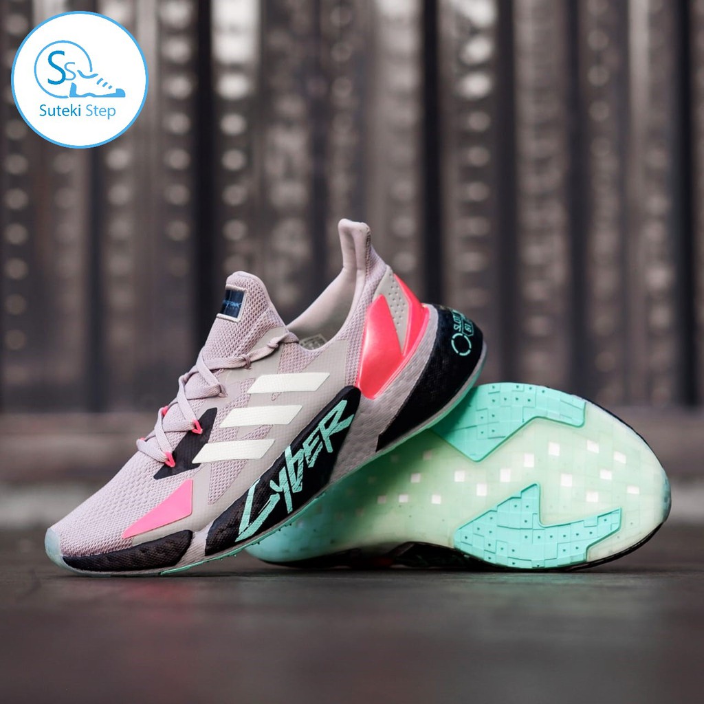 Sepatu Lari Adidas ORIGINAL X9000L4 BOOST GREY TOSCA CYBERPUNK REAL PICT