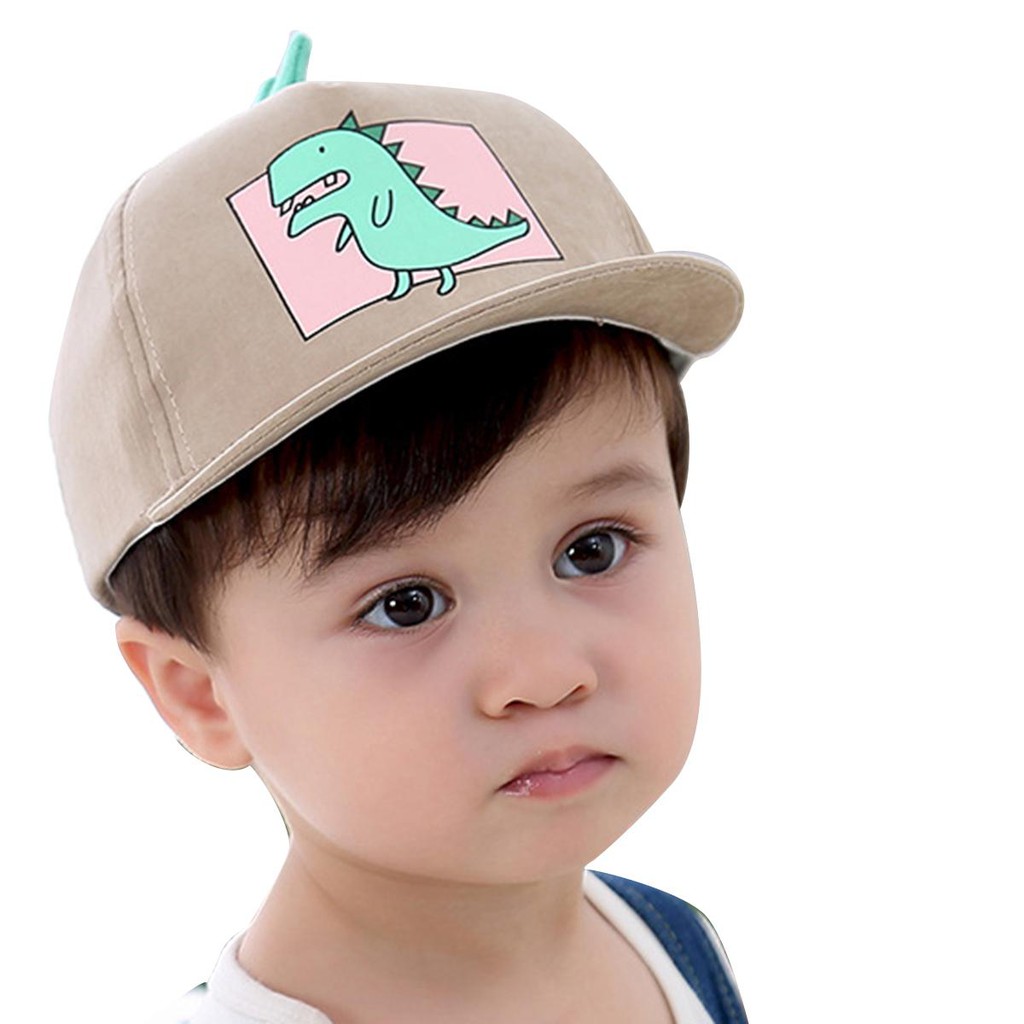 Bisa COD Real Pict Topi Baseball Anak Laki-laki / Perempuan Gambar Dinosaurus Import HT06